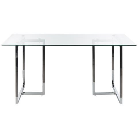 Tavolo Da Pranzo Vetro E Argento 160 X 90 Cm Envia - Foto 2