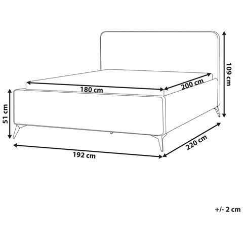 Letto Matrimoniale Velluto Grigio Talpa 180 X 200 Cm Valognes - Foto 2