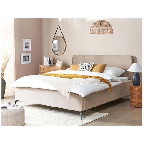 Letto Matrimoniale Velluto Grigio Talpa 180 X 200 Cm Valognes - Foto 1