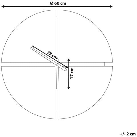 Orologio Da Parete Legno Bianco E Nero Ø 60 Cm Aramon - Foto 5