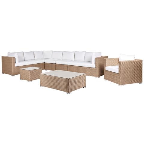 Salotto Da Giardino Rattan Sabbia 8 Posti Xxl - Foto 2