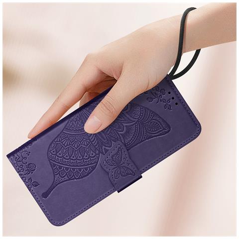 Custodia Farfalla Mandala Per Redmi Note 13 Pro Portafoglio Cordino - Foto 2