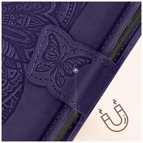 Custodia Farfalla Mandala Per Redmi Note 13 Pro Portafoglio Cordino - Foto 3