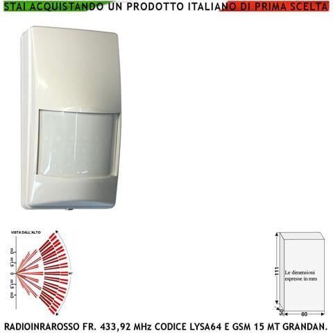 Sensore Di Movimento Intrusi Doppio Infrarosso Via Radio 433,92 Mhz Anti-jamming Portata 15 Metri Grandangolo Walk Tes - Foto 7