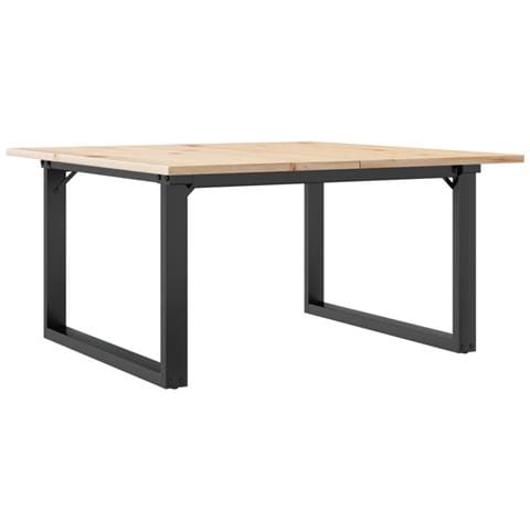 Tavolino Da Salotto Telaio A O 80x80x45cm Massello Pino E Ghisa - Foto 2