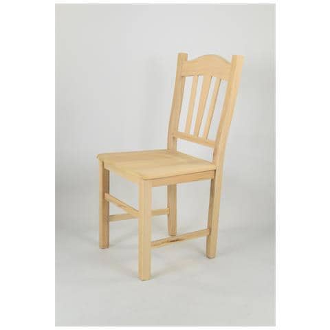 Set 4 Sedie Modello Silvana Per Cucina Bar E Sala Da Pranzo, Robusta Struttura In Legno Di Faggio Levigato, Non Trattato, 100% Naturale E Seduta In Legno - Foto 2