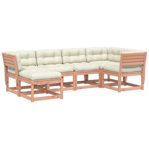 Set Divani Giardino 6 pz con Cuscini Legno Massello di Douglas - Foto 1