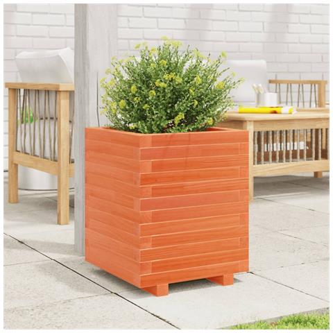 Fioriera Giardino Marrone Cera 40x40x49,5cm Legno Massello Pino - Foto 3