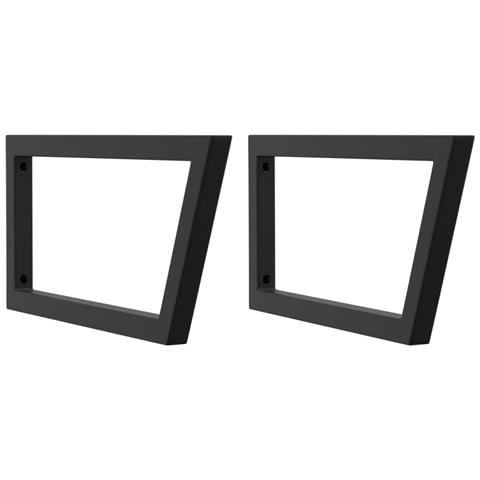 Reggimensole Per Lavabo 2 Pz Nere Trapezio In Acciaio - Foto 2