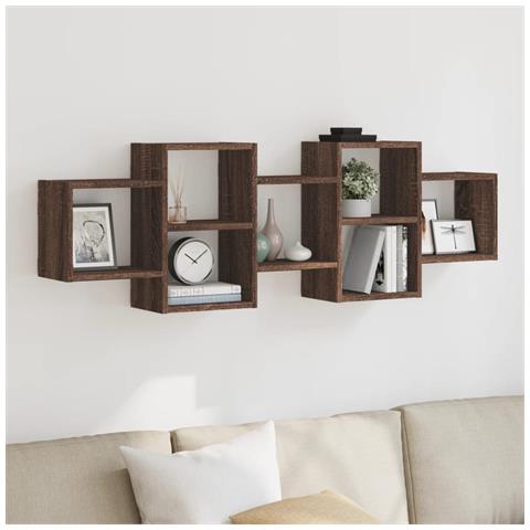 Scaffale A Parete Rovere Marrone 129x18x42 Cm In Truciolato - Foto 1