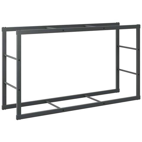 Rastrelliera Per Legna Da Ardere Nera 110x30x61 Cm In Acciaio - Foto 2