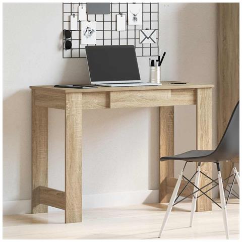 Scrivania Rovere Sonoma 100x45x75 Cm In Legno Multistrato - Foto 3