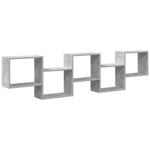 Mensola A Cubo Da Parete 5 Scomparti Truciolato Grigio Cemento - Foto 2