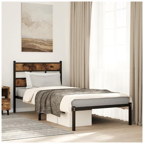 Giroletto Senza Materaso In Metallo Rovere Fumo 75x190 Cm - Foto 1