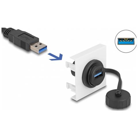 Modulo Easy 45 SuperSpeed USB 5 Gbps (USB 3.2 Gen 1) USB Tipo-A femmina, 45 x 45 mm - Foto 1