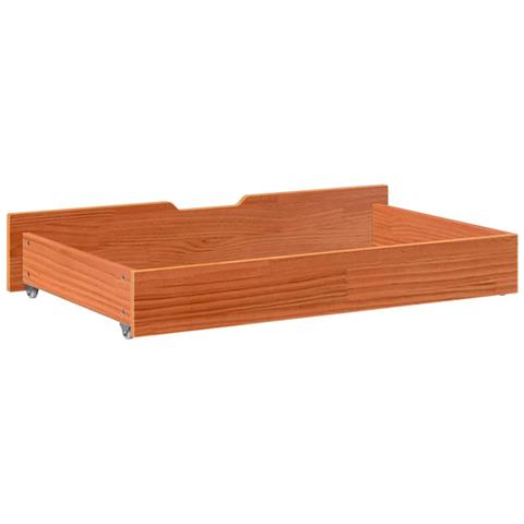Cassettoni per Letto 2pz Marrone Cera 90x55x17 cm Legno di Pino - Foto 8