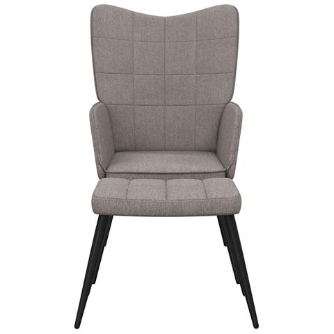 Lusso Casadino -  Sedia Relax Con Sgabello Tortora In Tessuto - Foto 2