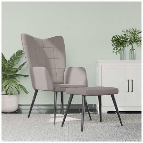 Lusso Casadino -  Sedia Relax Con Sgabello Tortora In Tessuto - Foto 8