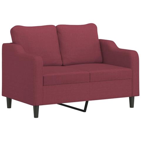 Lusso Casadino -  Divano A 2 Posti Rosso Vino 120 Cm In Tessuto - Foto 1