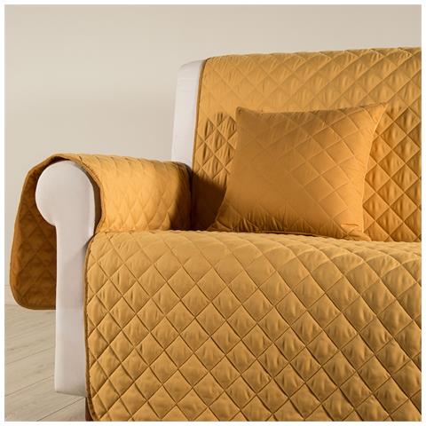 Copridivano Modern Modern Salvadivano In Microfibra Colore Dorato Misura 3 Posti - Foto 2