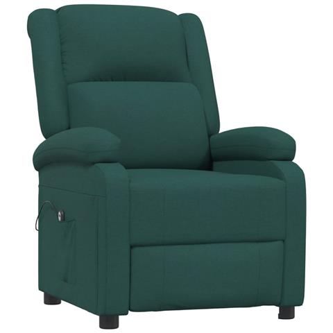 Poltrona Elettrica Reclinabile Verde Scuro In Tessuto - Foto 2