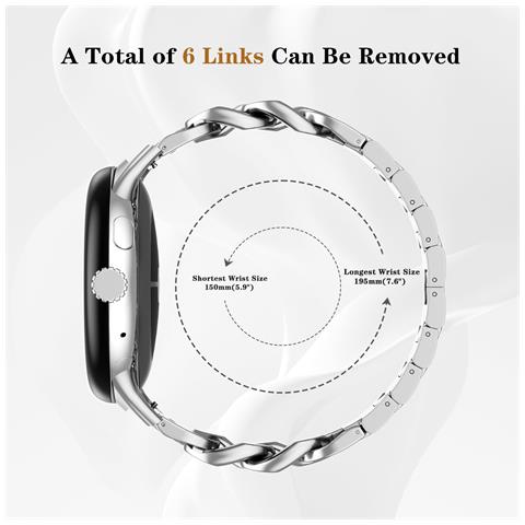 Cinturino Per Orologio In Acciaio Inossidabile Argentato Per Google Pixel Watch 3 (45 Mm) - Foto 6