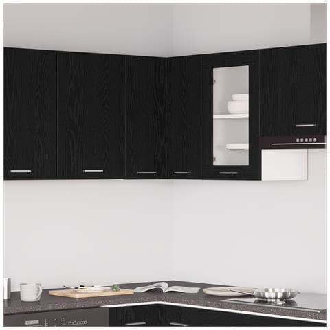 Armadio Angolare - Rovere Nero - 57x57x60 cm - Realizzato in Legno Ingegnerizzato - Foto 2