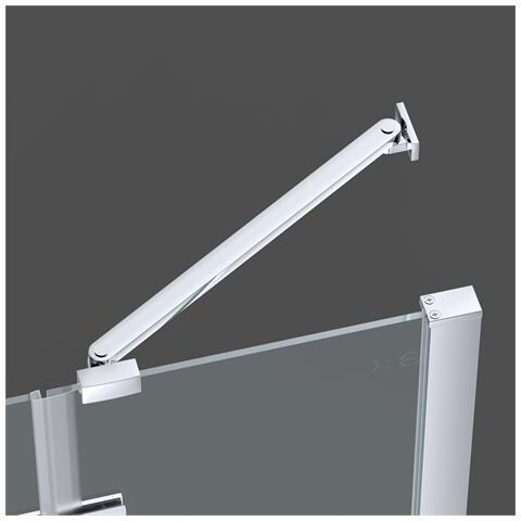 Box Doccia 160 Cm Due Ante Doppio Battente Saloon Per Nicchia H200 Cm Cristallo Trasparente 6mm Profilo Cromato Lena - Foto 3