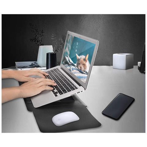 Ipca Custodia Per Laptop Con Funzione Di Supporto In Pelle Impermeabile 15"" Nera - Foto 2