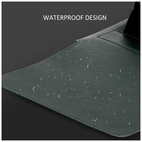 Ipca Custodia Per Laptop Con Funzione Di Supporto In Pelle Impermeabile 15"" Nera - Foto 4