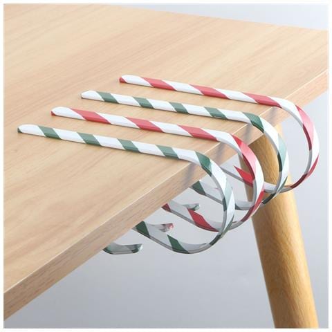 Set Di 4 Ganci In Acciaio Inossidabile Da 12cm Per Calze Natalizie - Supporti Decorativi Per Camino E Festività White+red - Foto 6