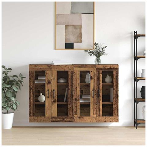 Armadi da Muro 2 pcs Legno vecchio 69.5 x 34 x 90 cm - Foto 2