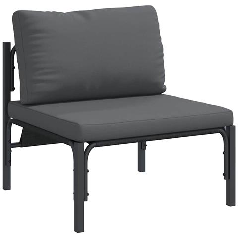 Mobili da Esterno con cuscino con cuscino Antracite Acciaio - Foto 1