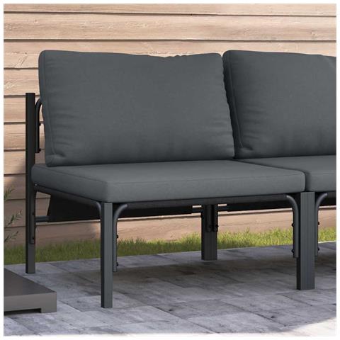 Mobili da Esterno con cuscino con cuscino Antracite Acciaio - Foto 2