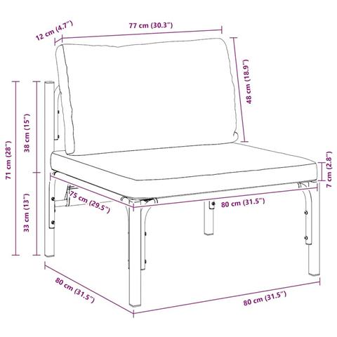 Mobili da Esterno con cuscino con cuscino Antracite Acciaio - Foto 9