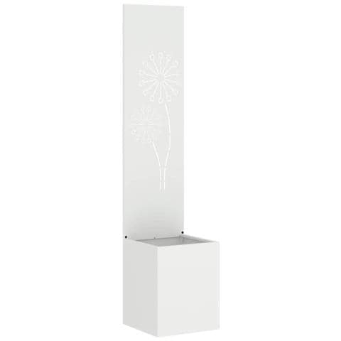Vaso da Giardino con Pannello Decorativo Bianco 32 x 140 cm - Foto 1