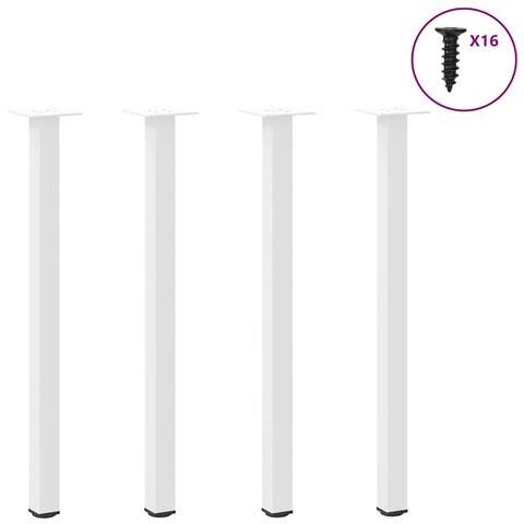 Gambe per tavolo consolle 4 pz Bianche 72-74 cm Acciaio - Foto 1