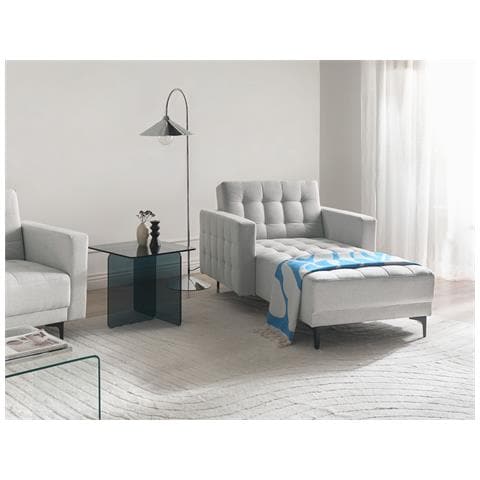 Chaise Longue Aberdeen Tessuto Grigio Chiaro - Foto 1