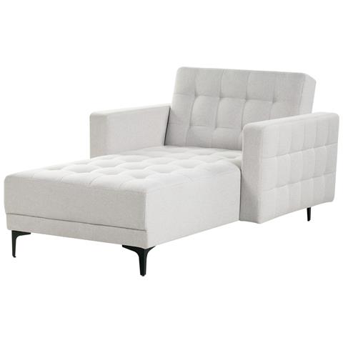Chaise Longue Aberdeen Tessuto Grigio Chiaro - Foto 2