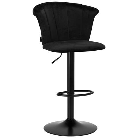 sgabello da bar QS-B801 velluto nero - Foto 1
