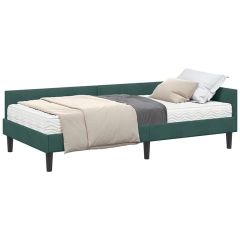 Struttura Letto Angolare con Materasso 2 pcs Verde Velluto - Foto 1