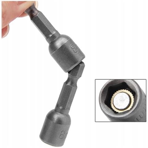 Set Di Bussole Magnetiche 8mm 1/4"" Per Avvitatore 5 Pezzi - | Acciaio 40cr, Lunghezza 65mm | Compatibile Con Avvitatori E Trapani-avvitatori - Foto 2