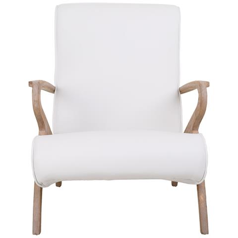 Poltrona In Legno Imbottita In Similpelle Bianca 57x55x33/85h - Foto 2
