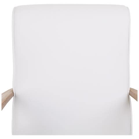Poltrona In Legno Imbottita In Similpelle Bianca 57x55x33/85h - Foto 8