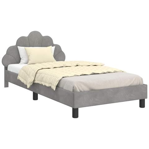 Struttura letto bambini con testata Grigio chiaro 90 x 190 cm - Foto 1