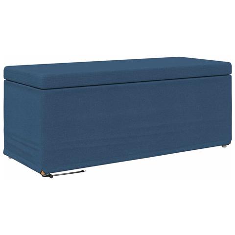 Pouf Blu 101 x 41 x 40 cm Tessuto e Legno Ingegnerizzato - Foto 1
