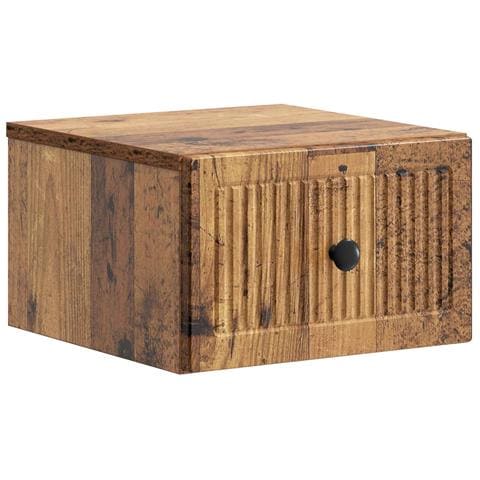 Mobiletto da notte a muro Legno antico 33 x 34,5 x 20 cm - Foto 1