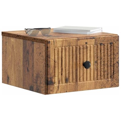 Mobiletto da notte a muro Legno antico 33 x 34,5 x 20 cm - Foto 2