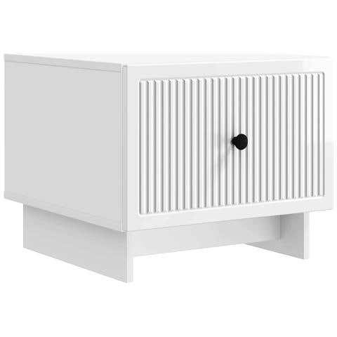 Tavolino da salotto con cassetto Bianco Lucido 49 x 50 x 40 cm - Foto 1