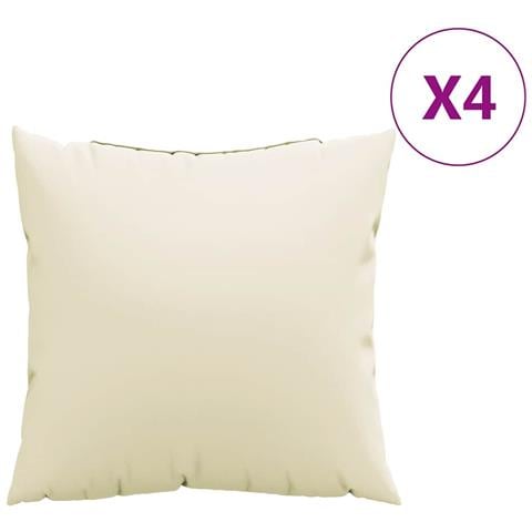 Cuscini Decorativi 4 pz Crema 50x50 cm in Tessuto - Foto 1